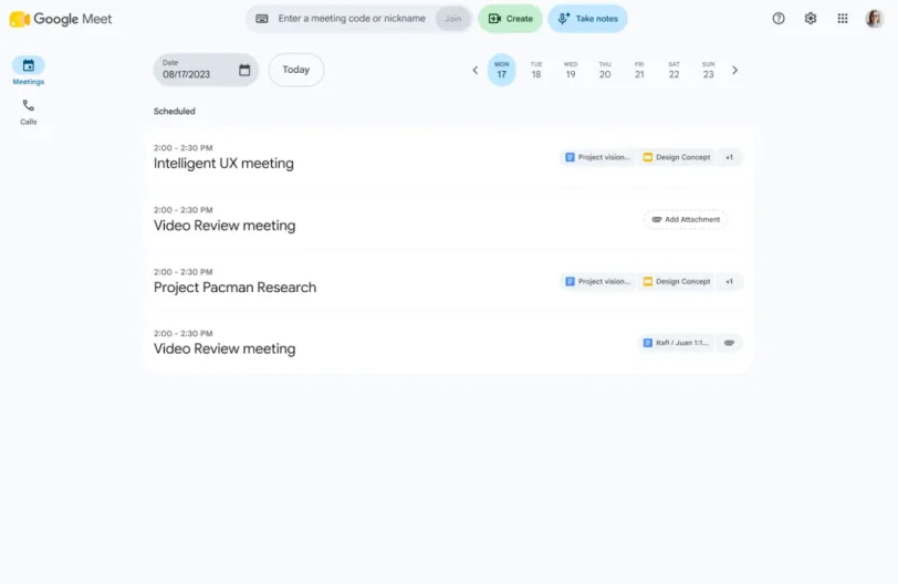 Take notes for me ב-Google Meet (מקור גוגל)