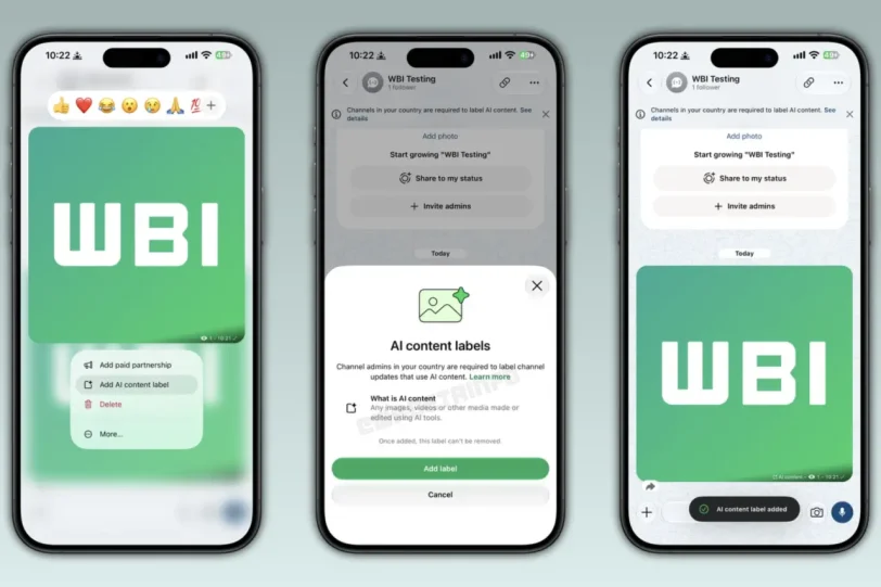תיוג AI בוואטסאפ (מקור WABetainfo)