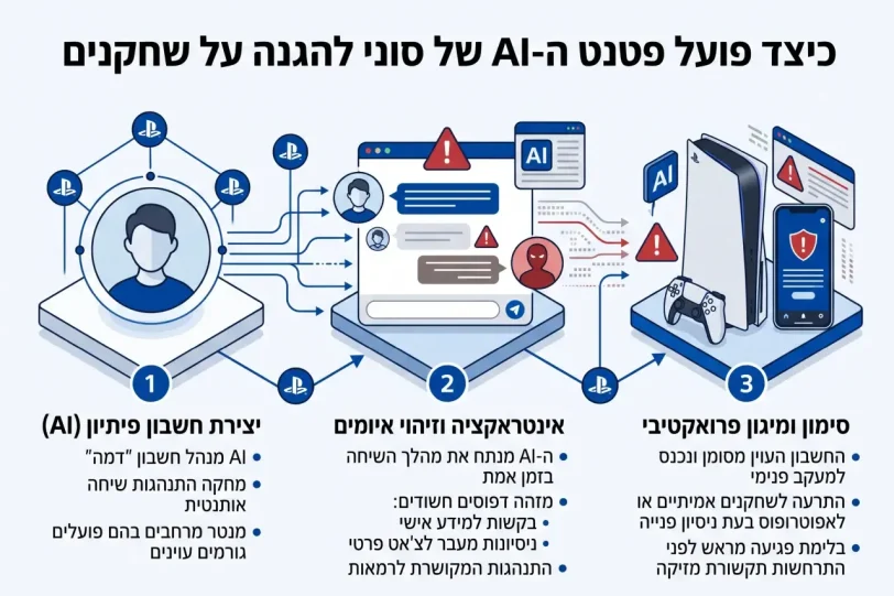 אינפוגרפיקת שימוש בחשבון פיתיון של סוני